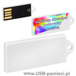 P-26slim Pamięć usb, slim biala, na 1 stronie można wykonać pełnokolorowy nadruk