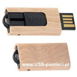 W-9 Pendrive z wysuwanym usb, drewniano-plastikowa obudowa